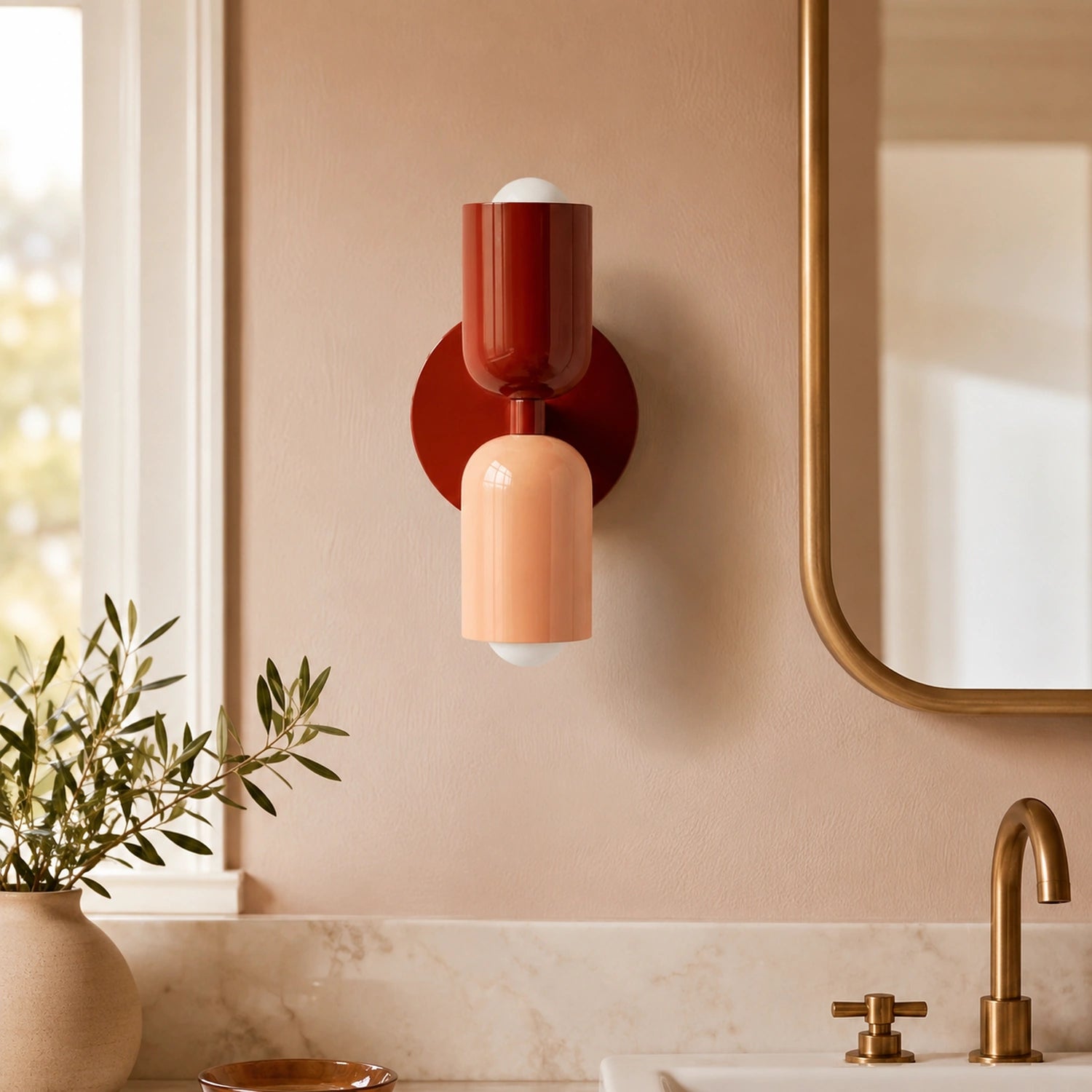 Contemporary Metal Wall Lamp with Up and Down Lighting