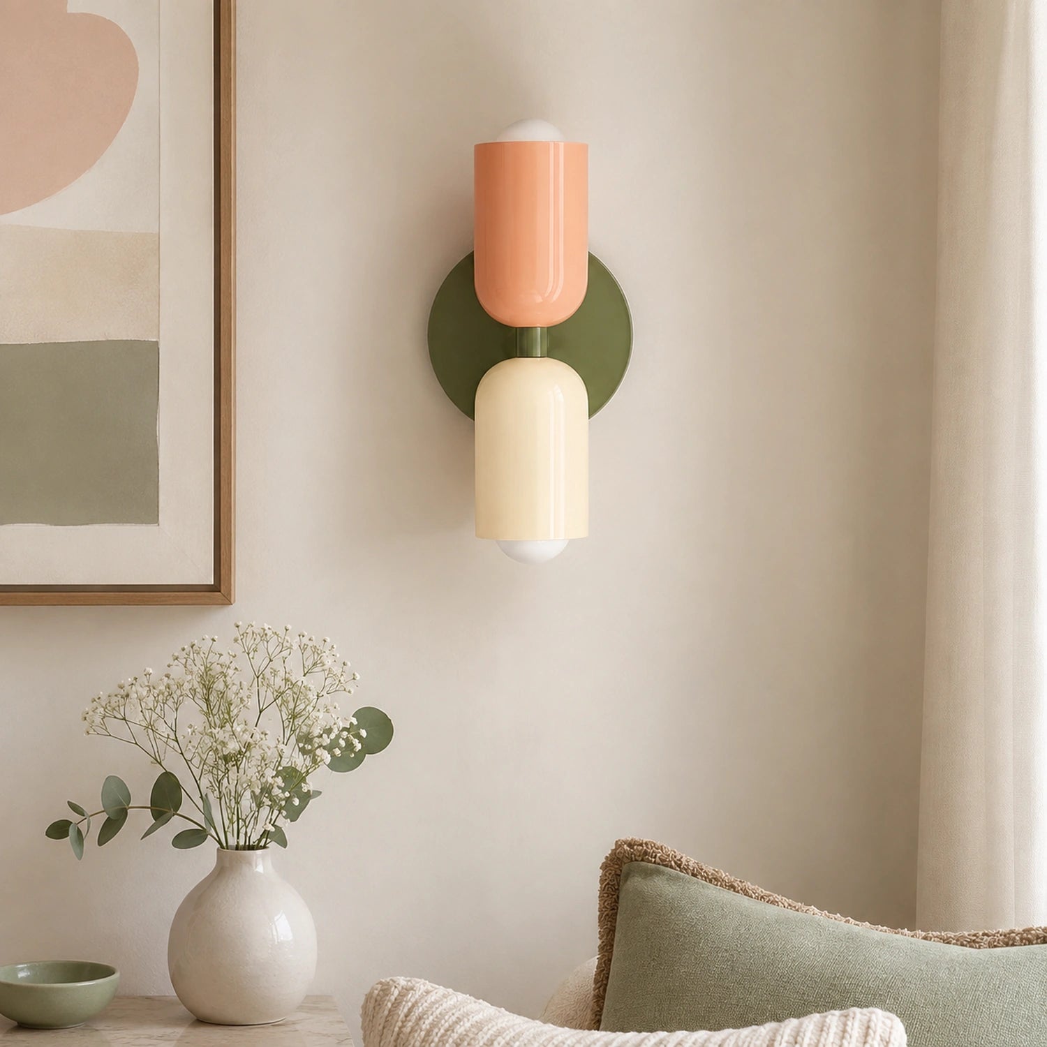 Contemporary Metal Wall Lamp with Up and Down Lighting