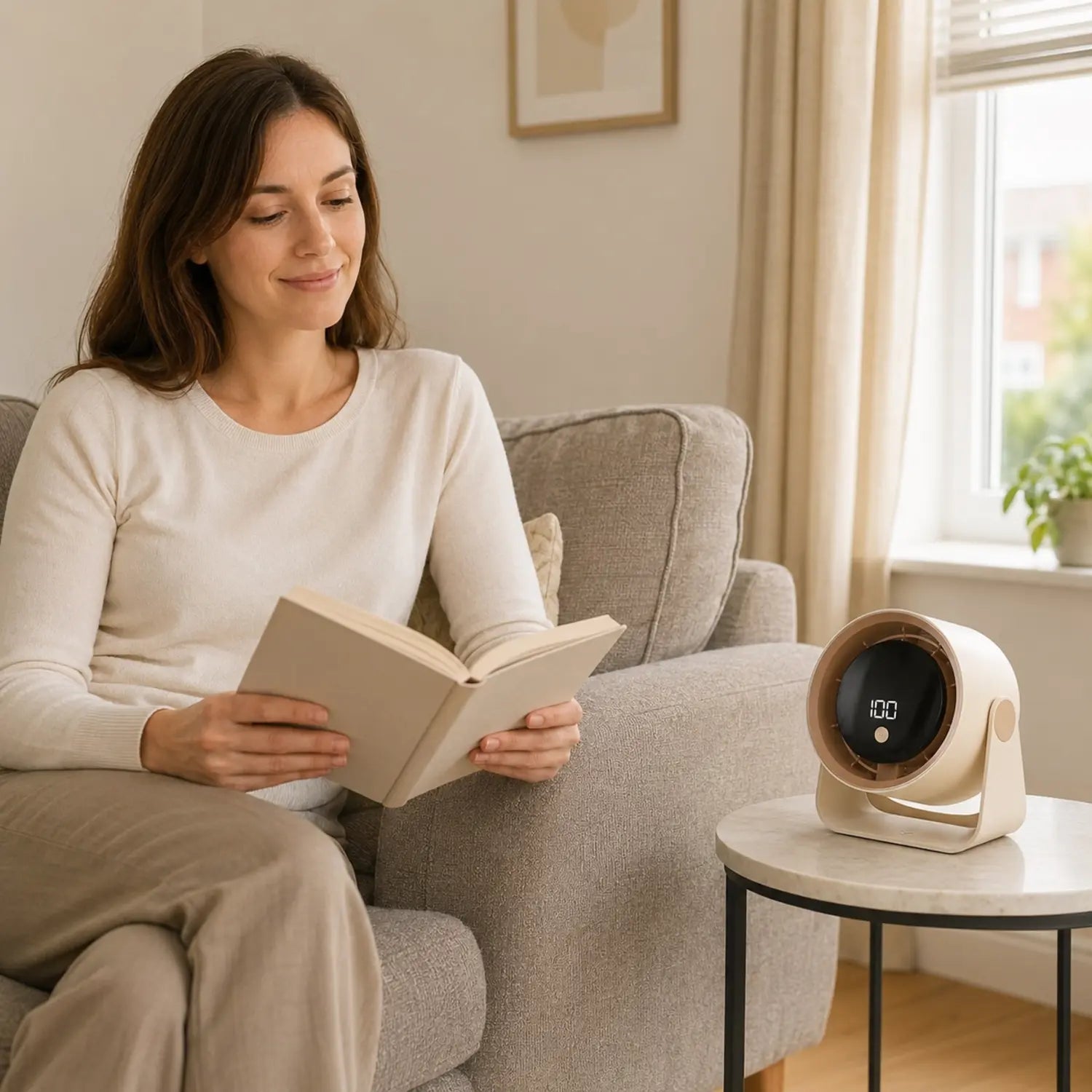 Rechargeable Desktop Fan with Digital Display & Wall Mount