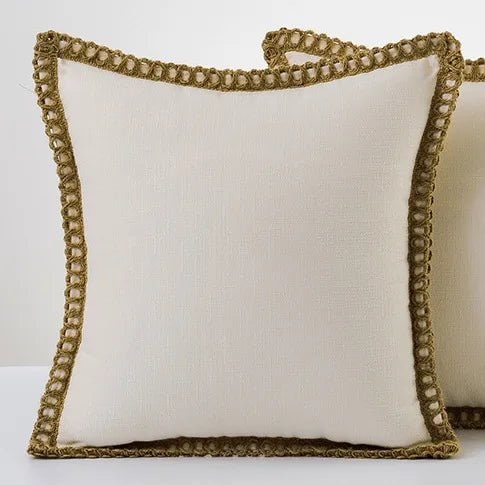 Dove Gray cushions with decorative trim
