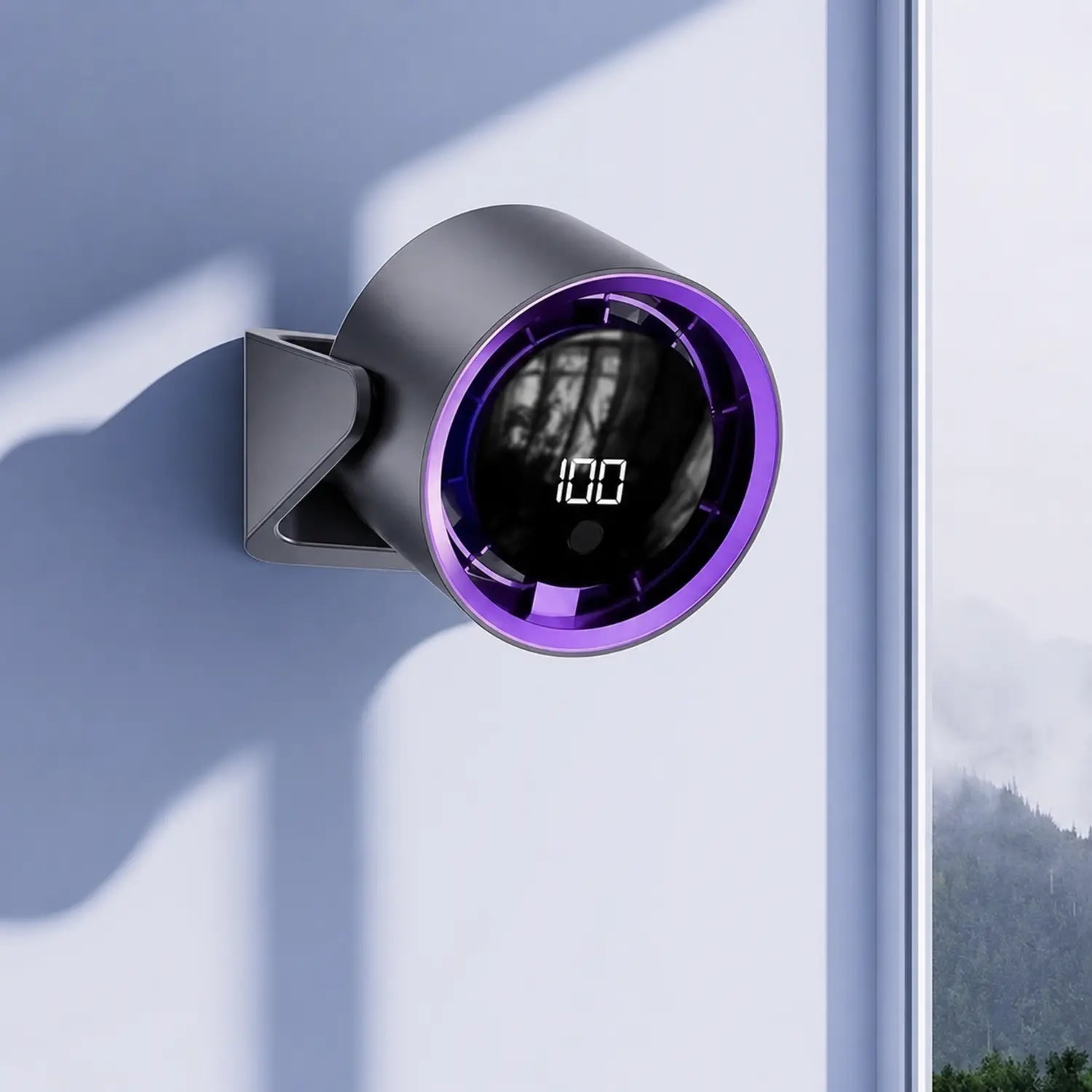 Rechargeable Desktop Fan with Digital Display & Wall Mount