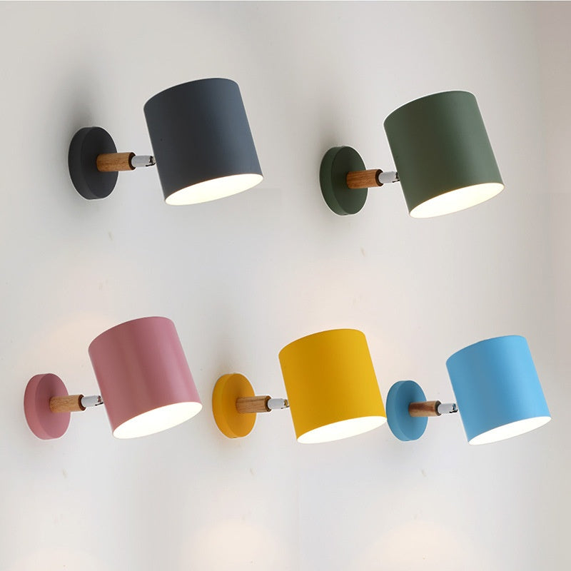 Nordic Adjustable Metal And Wood Modern Wall Light