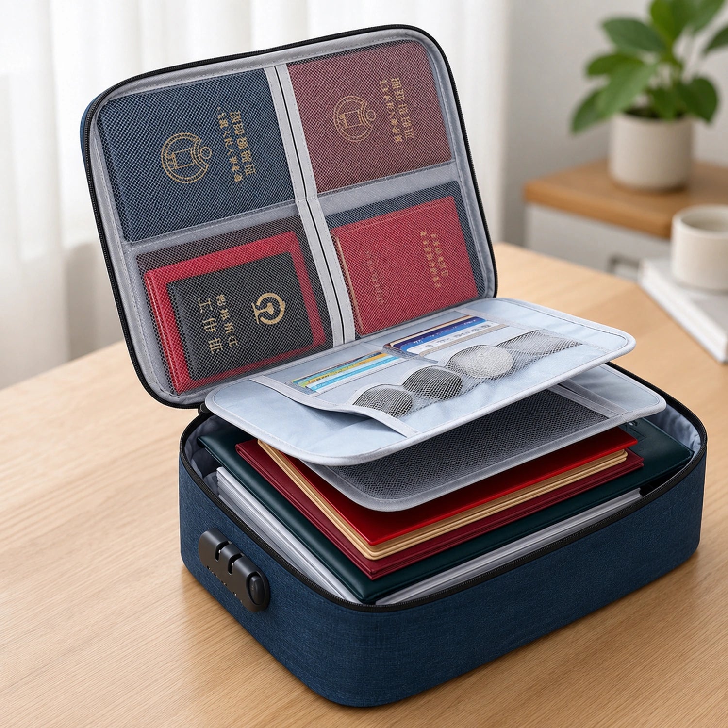 Large Capacity Document Storage Bag with Password Lock