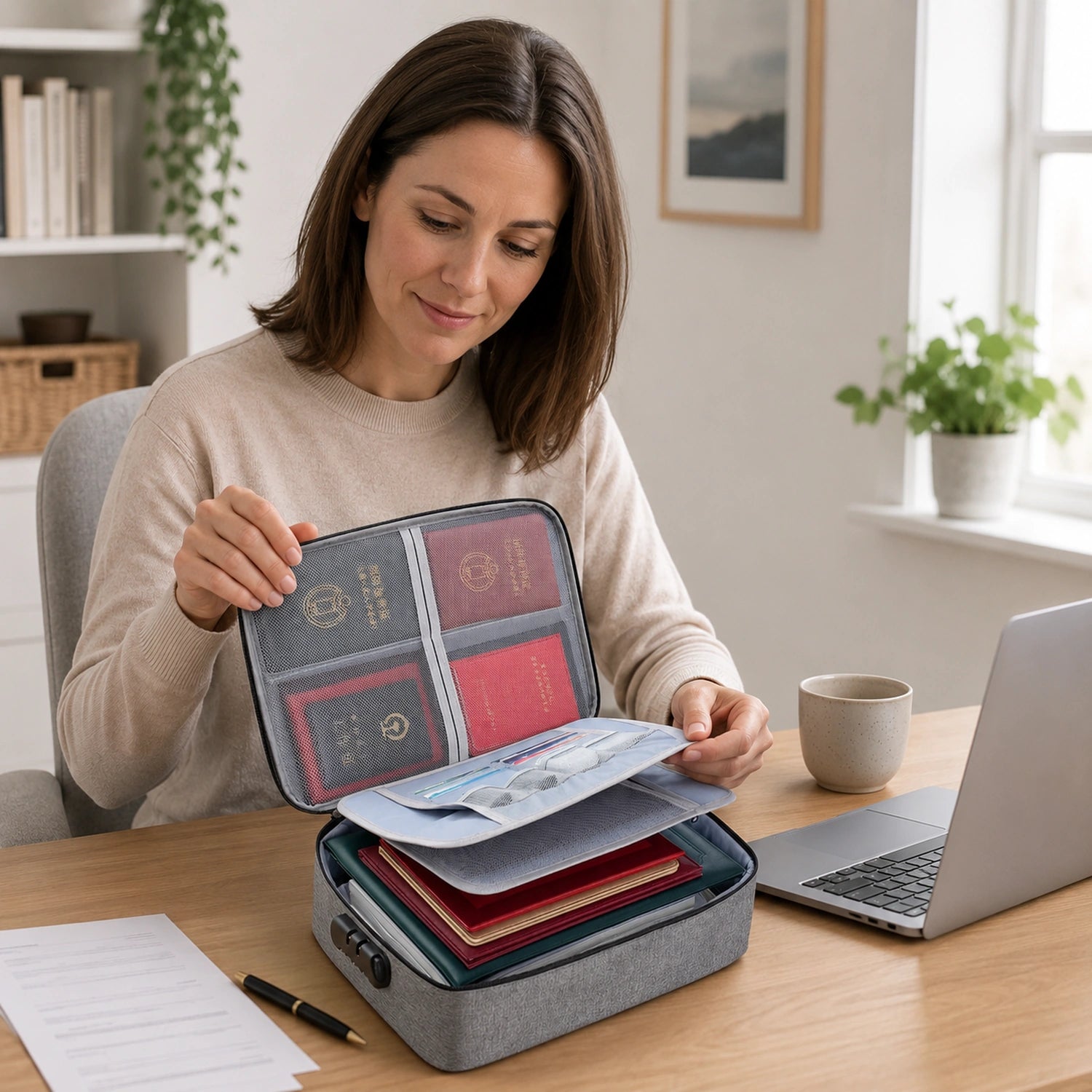 Large Capacity Document Storage Bag with Password Lock