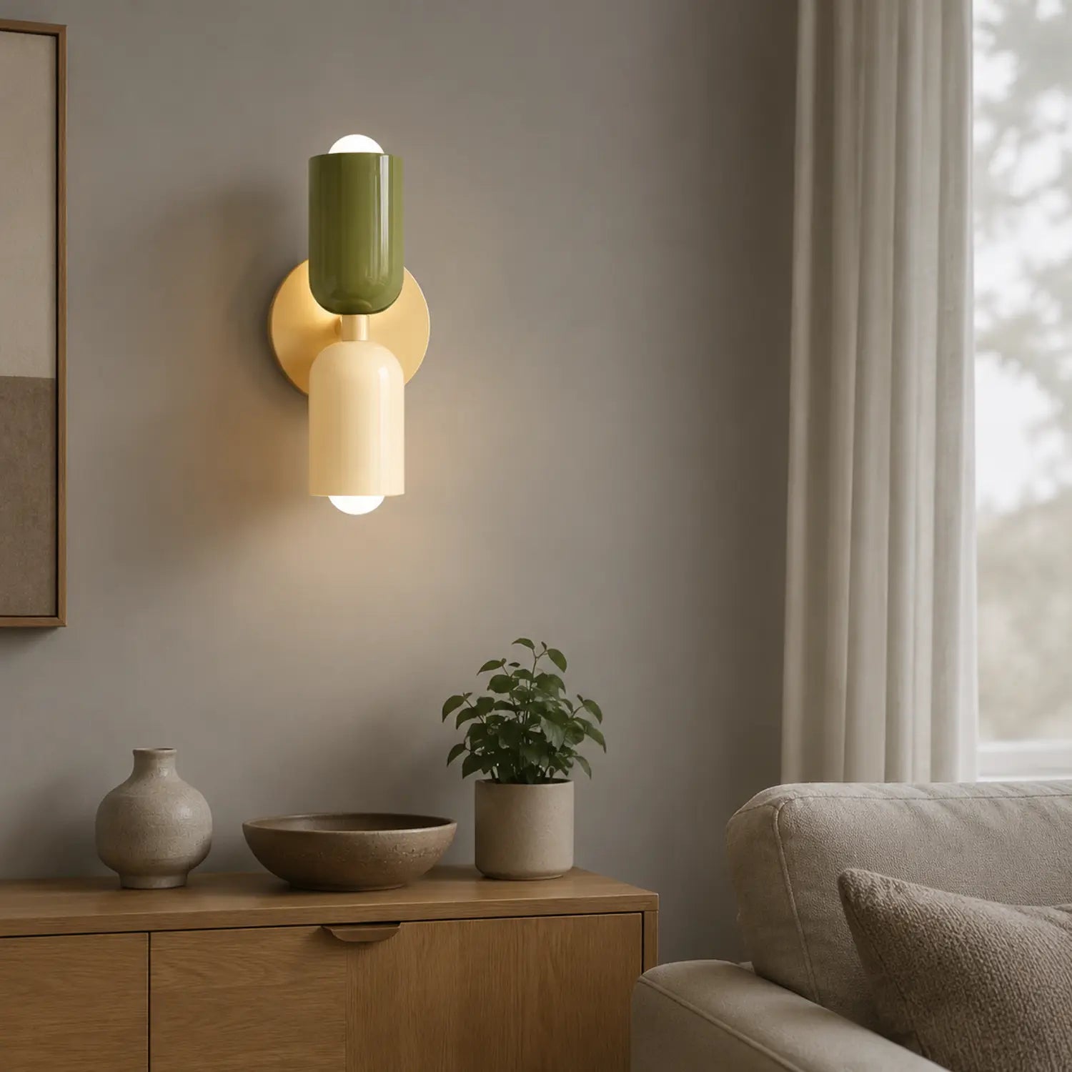 Contemporary Metal Wall Lamp with Up and Down Lighting