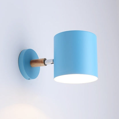 Nordic Adjustable Metal And Wood Modern Wall Light