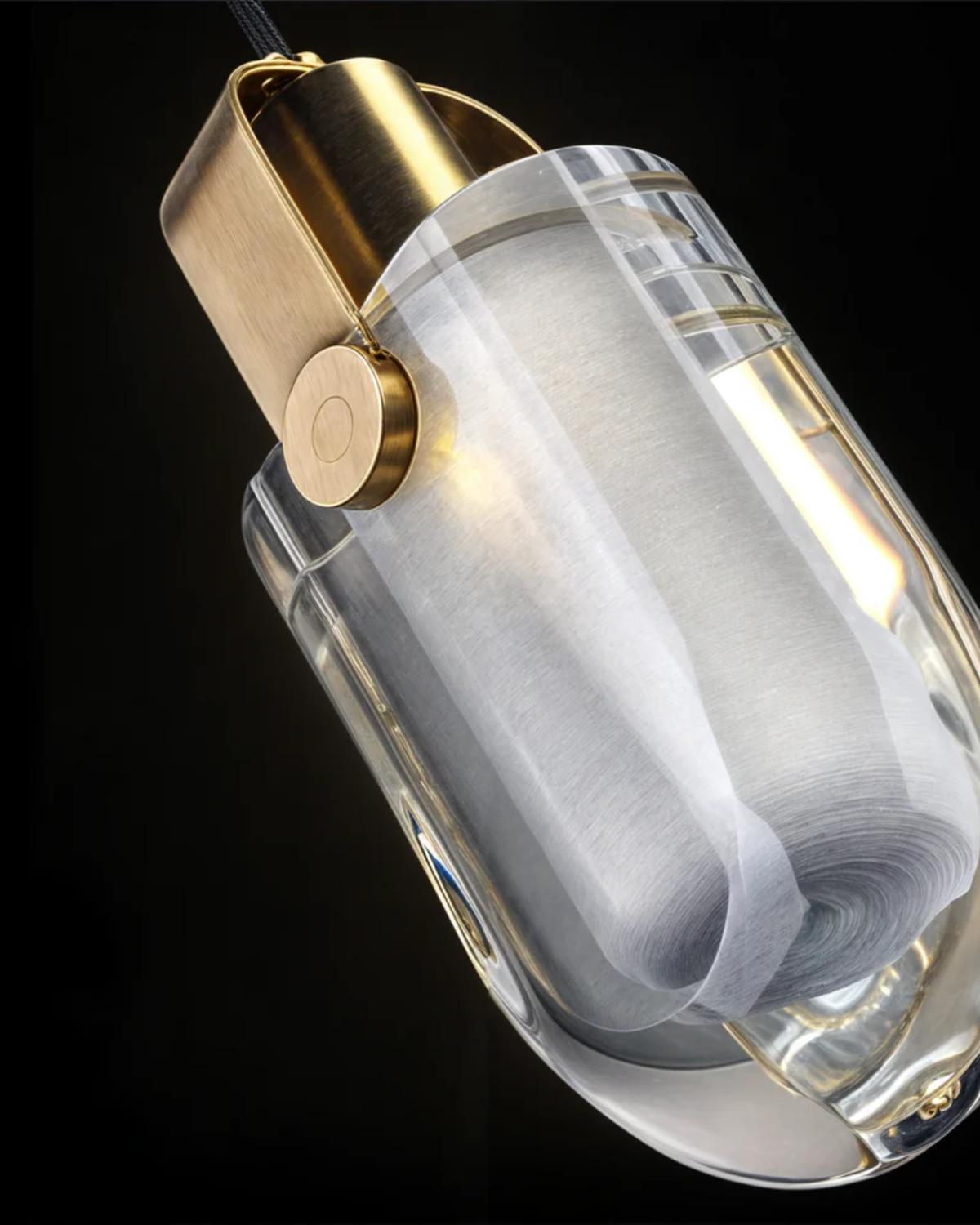 Elegant Adjustable Height Gold Crystal Pendant Light