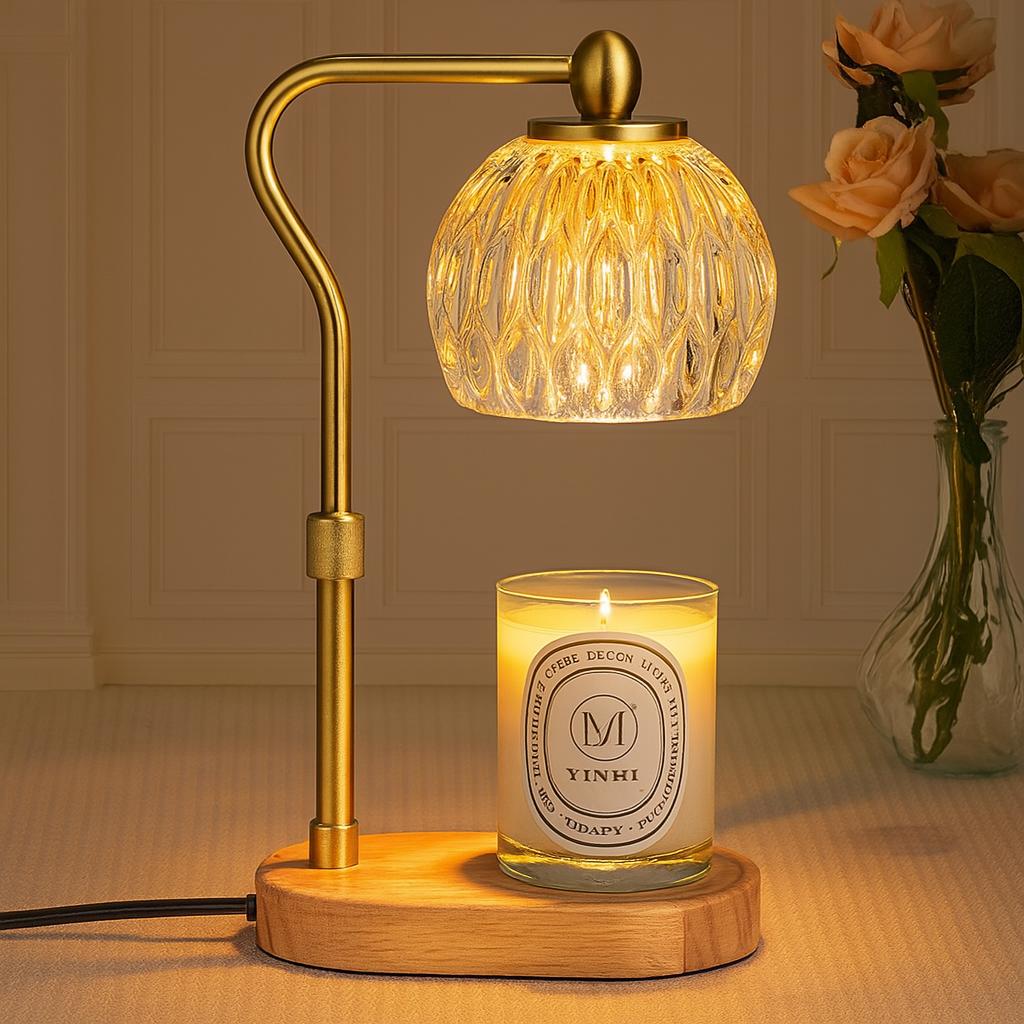 Adjustable Heat Crystal Candle Warmer Lamp - Home Fragrance Light