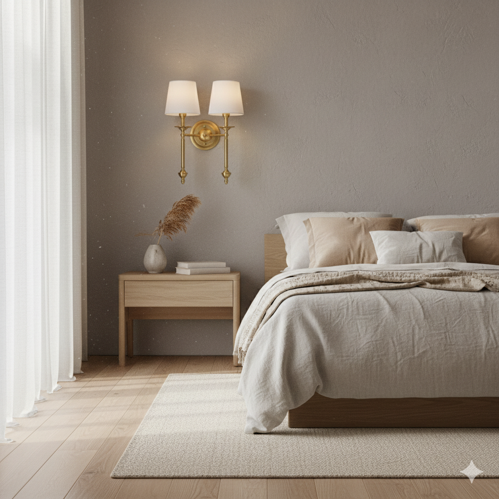 Classic Brass Indoor Wall Light for Bedroom and Living Room