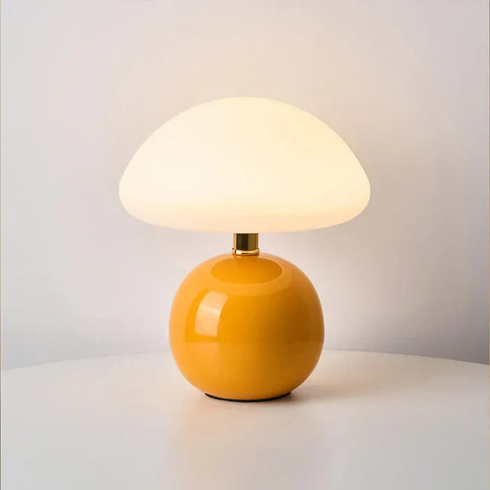 Mushroom Dome Cream Ceramic Minimalist Table Lamp