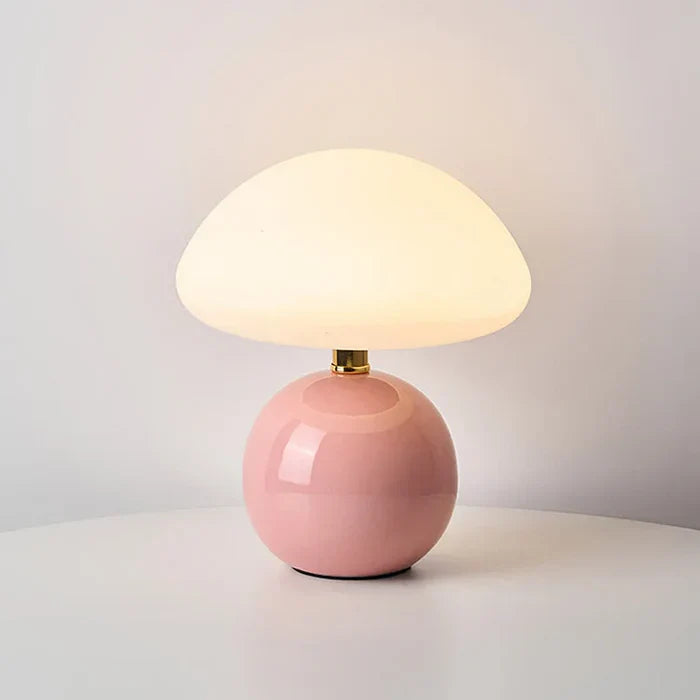 Mushroom Dome Cream Ceramic Minimalist Table Lamp