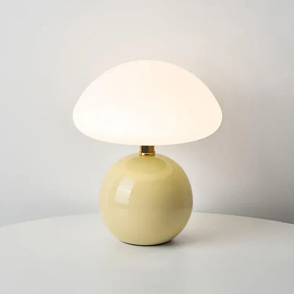 Mushroom Dome Cream Ceramic Minimalist Table Lamp