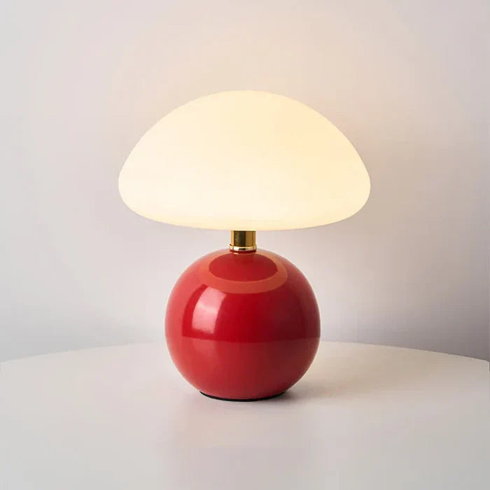Mushroom Dome Cream Ceramic Minimalist Table Lamp