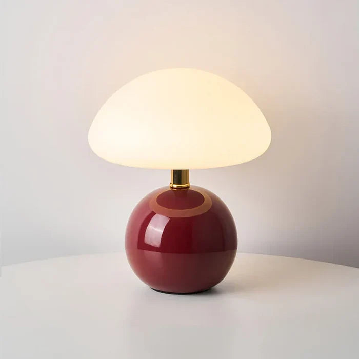 Mushroom Dome Cream Ceramic Minimalist Table Lamp