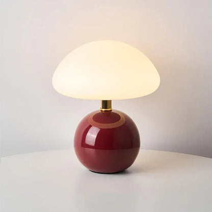 Mushroom Dome Cream Ceramic Minimalist Table Lamp