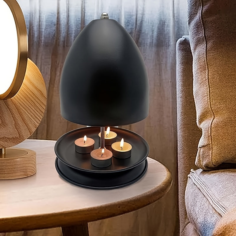Black Flameless Heating With Hand Warmer And Holder - Tea Light Candle Warmer Kit