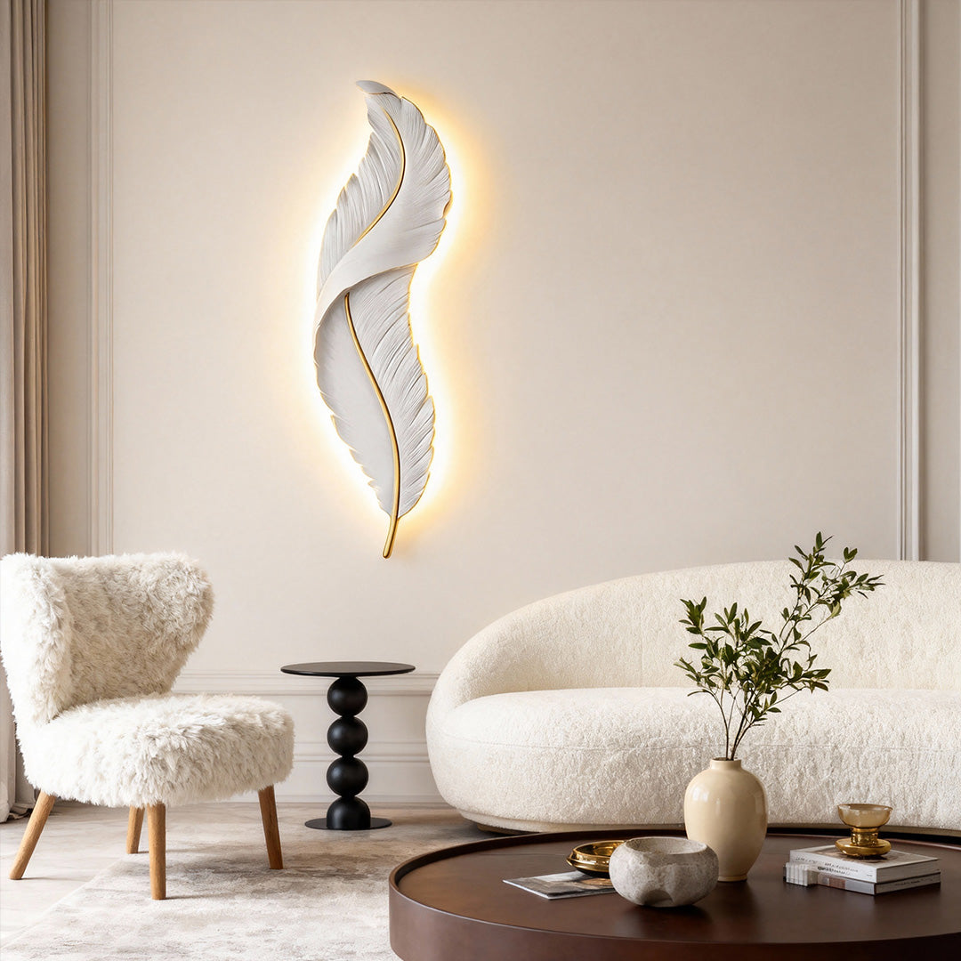 Resin Feather LED Wall Light