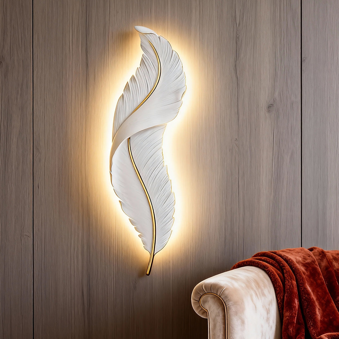 Resin Feather LED Wall Light