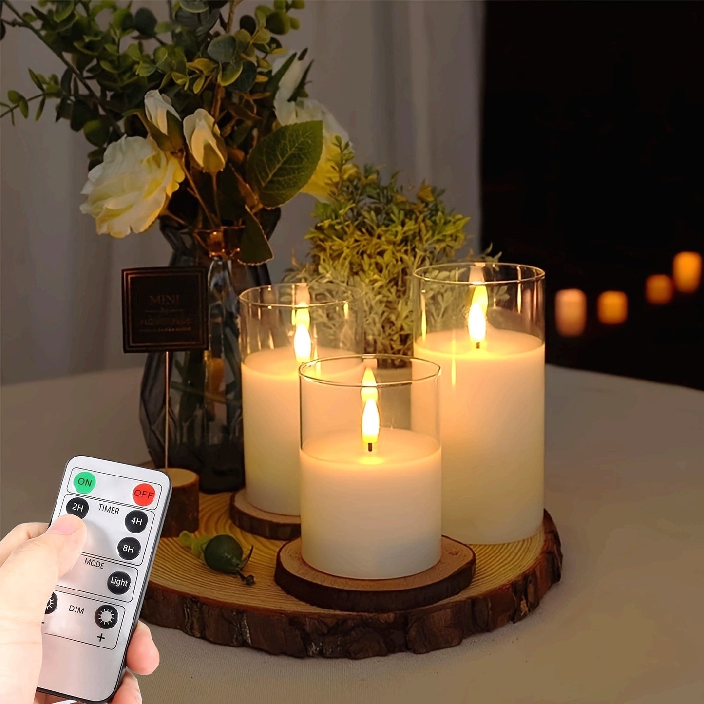 Flameless Remote Control Timer Battery Operated LED Candles Set - Home Decor
