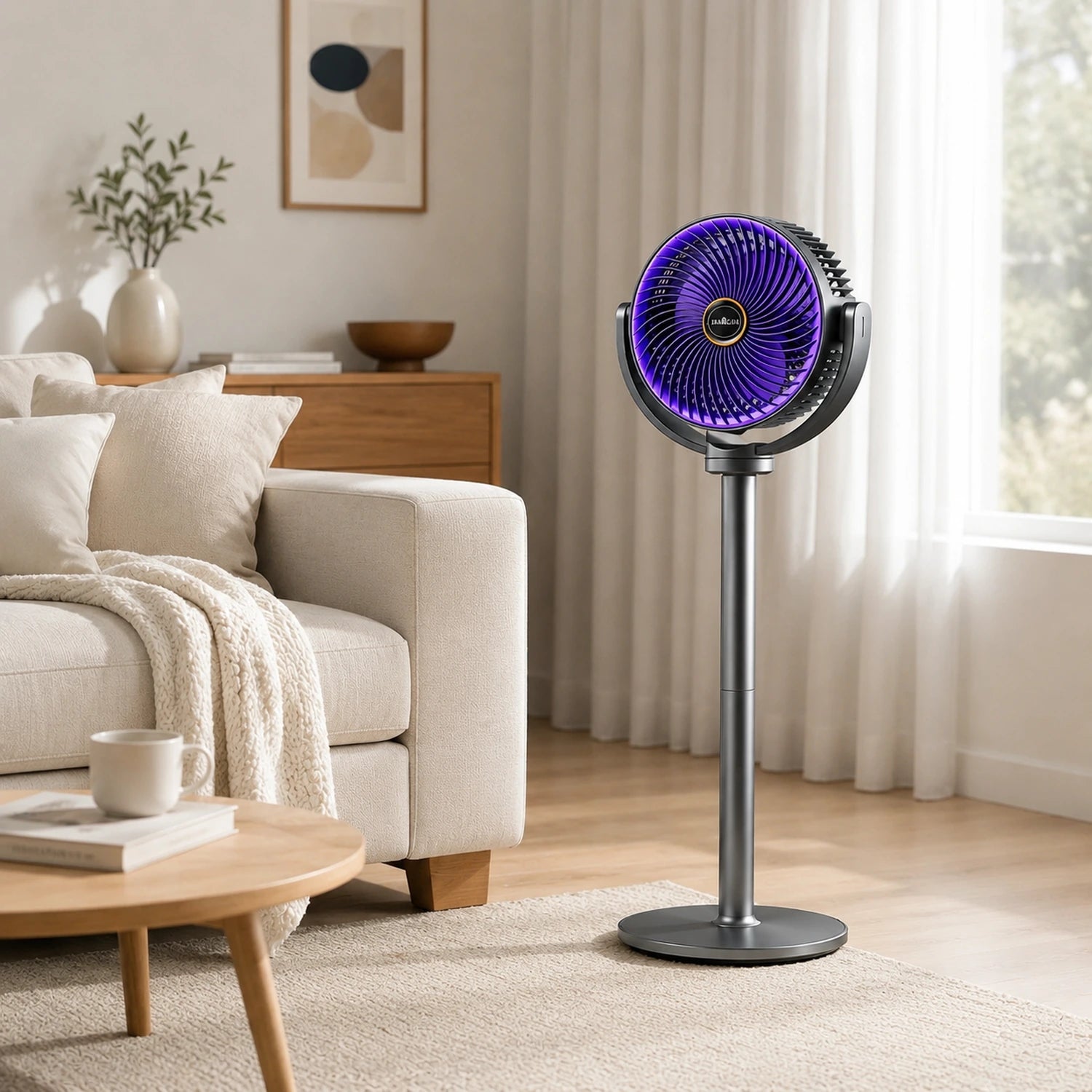 3-in-1 Modern Air Circulator Fan with 5 Speeds and 4 Adjustable Heights
