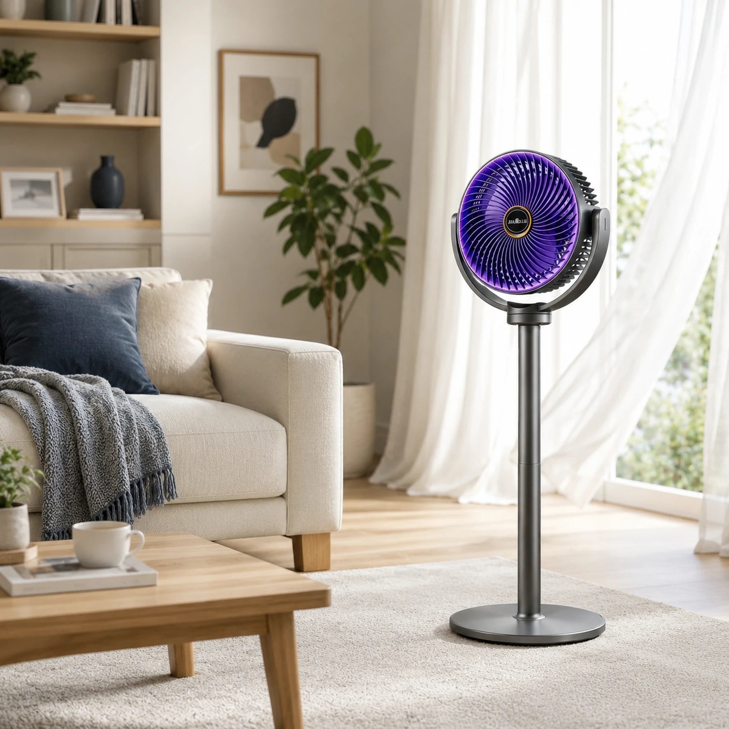 3-in-1 Modern Air Circulator Fan with 5 Speeds and 4 Adjustable Heights