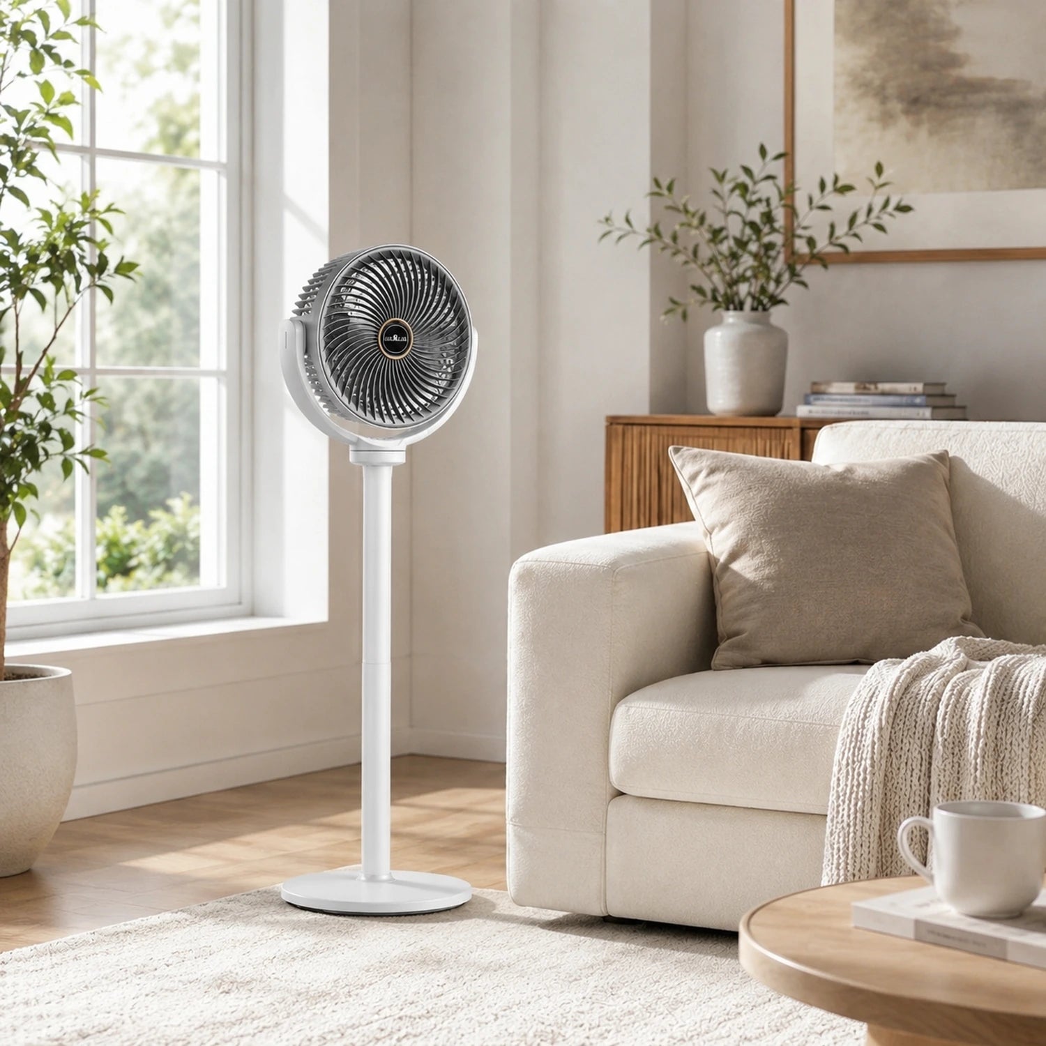 3-in-1 Modern Air Circulator Fan with 5 Speeds and 4 Adjustable Heights