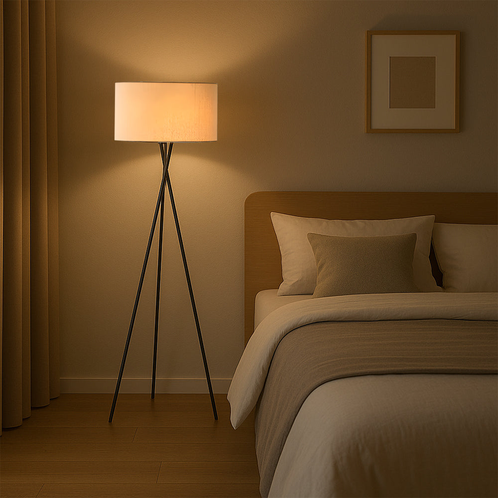 Modern Ambient Silk Shade Contemporary Floor Lamp