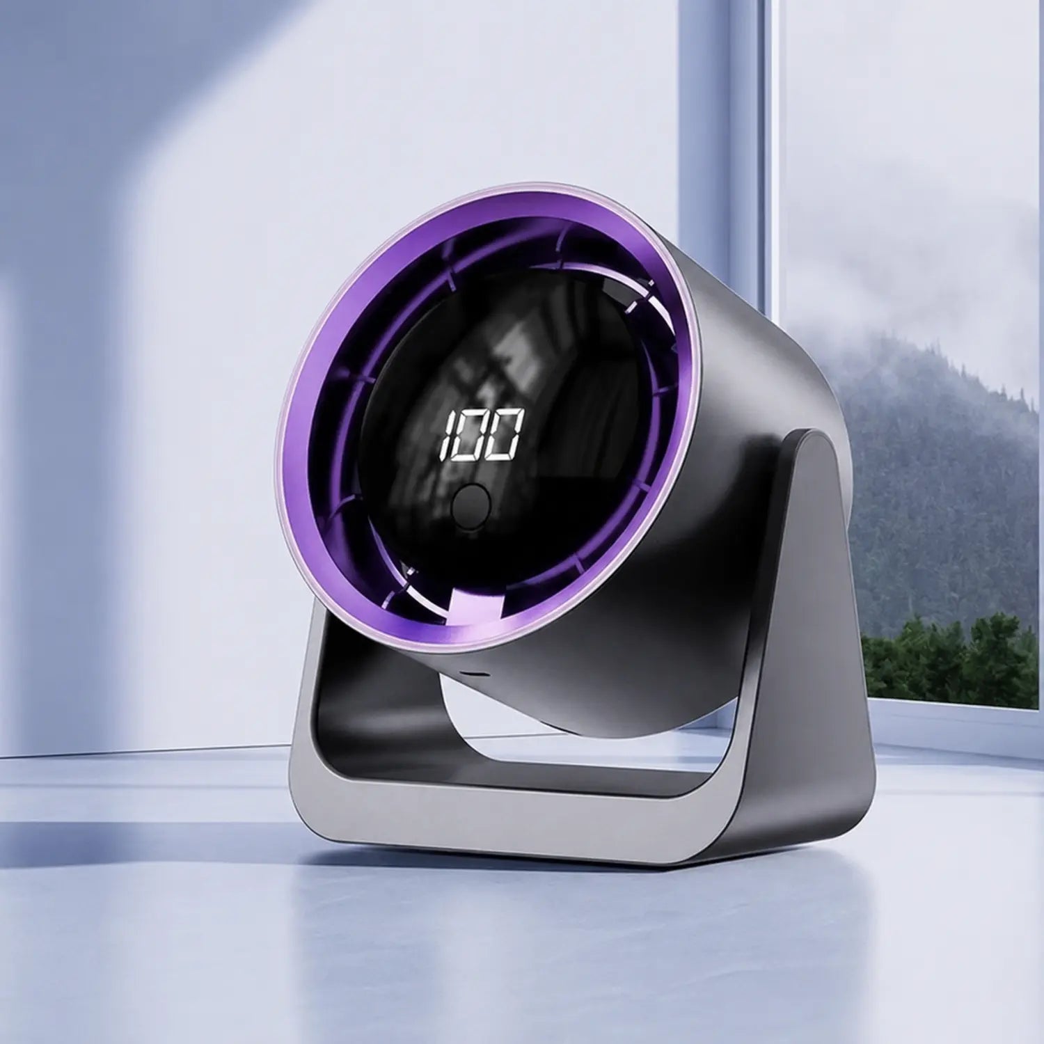 Rechargeable Desktop Fan with Digital Display & Wall Mount