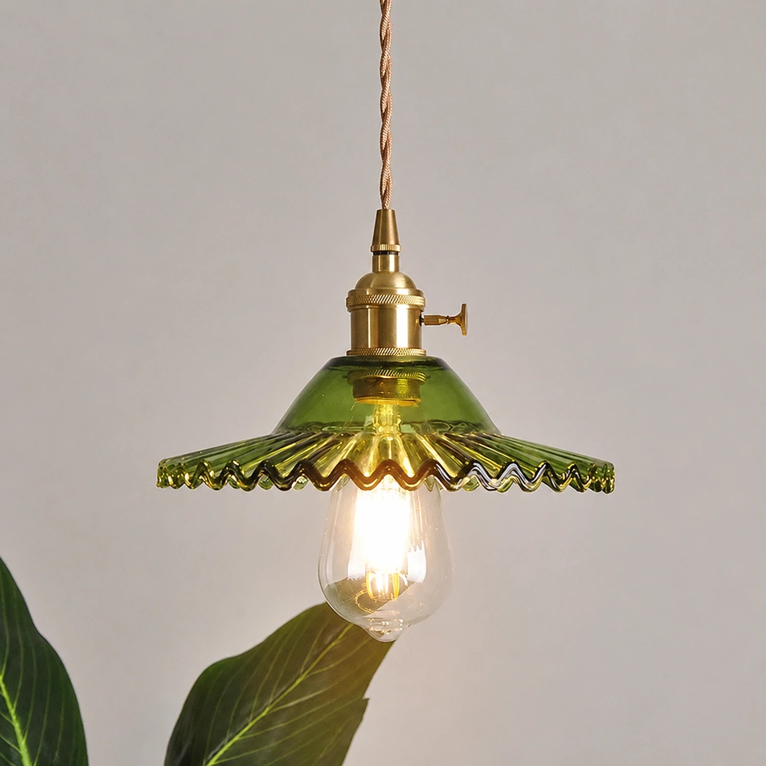 Clear Glass LED Pendant Light with Copper Finish