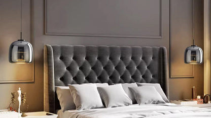 Modern Smoked Glass Pendant Light - Black Single Light Fixture