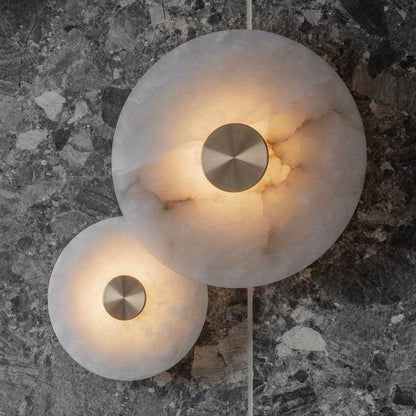 Minimalist Jade Alabaster Metal Wall Light