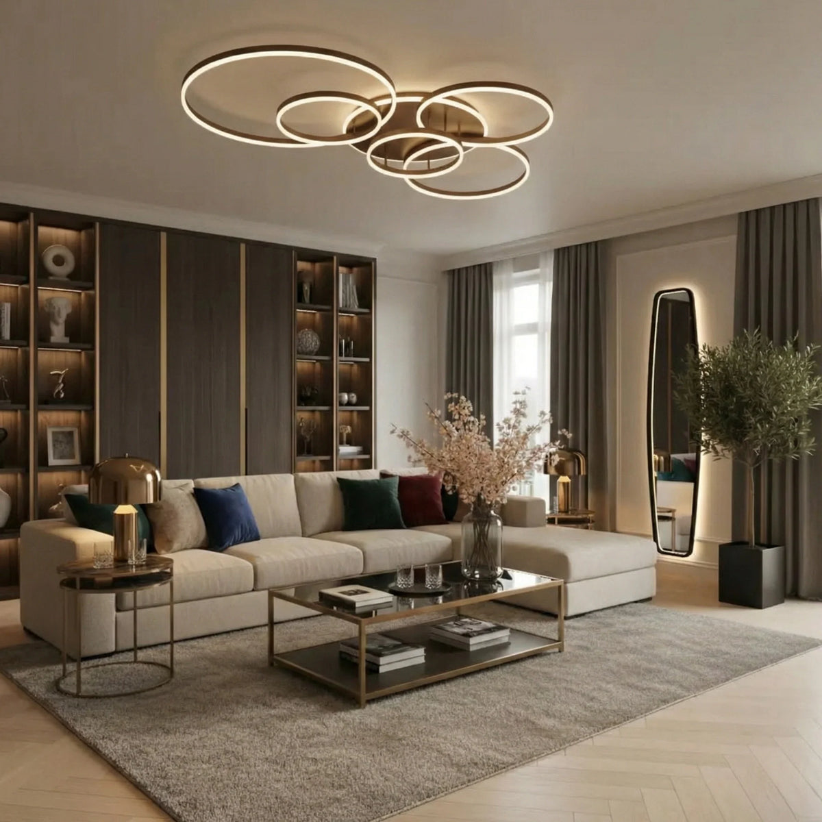 Modern LED Ceiling Light with Dimmable Remote Control