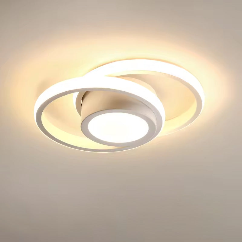 Modern Minimalist Double Ring Halo Contemporary Ceiling Light Fixture