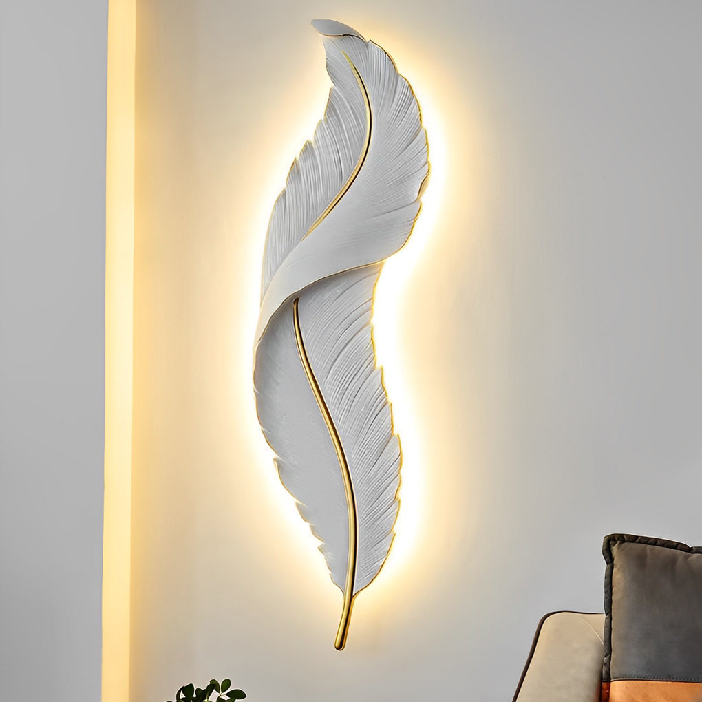 Resin Feather LED Wall Light