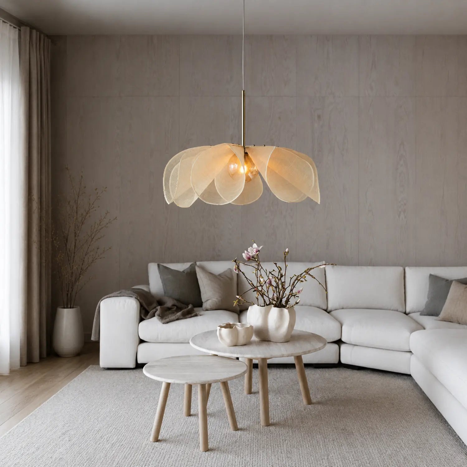 Nordic Wabi Sabi Fabric Pendant Light