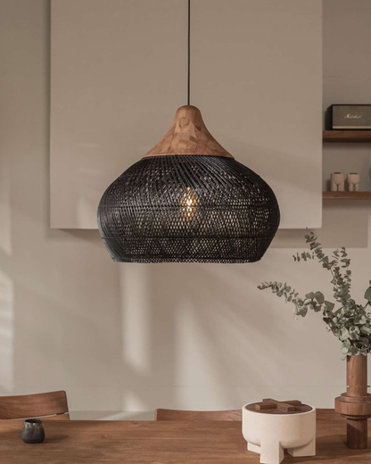 Bohemian Dimmable Rattan Woven Ceiling Pendant Light