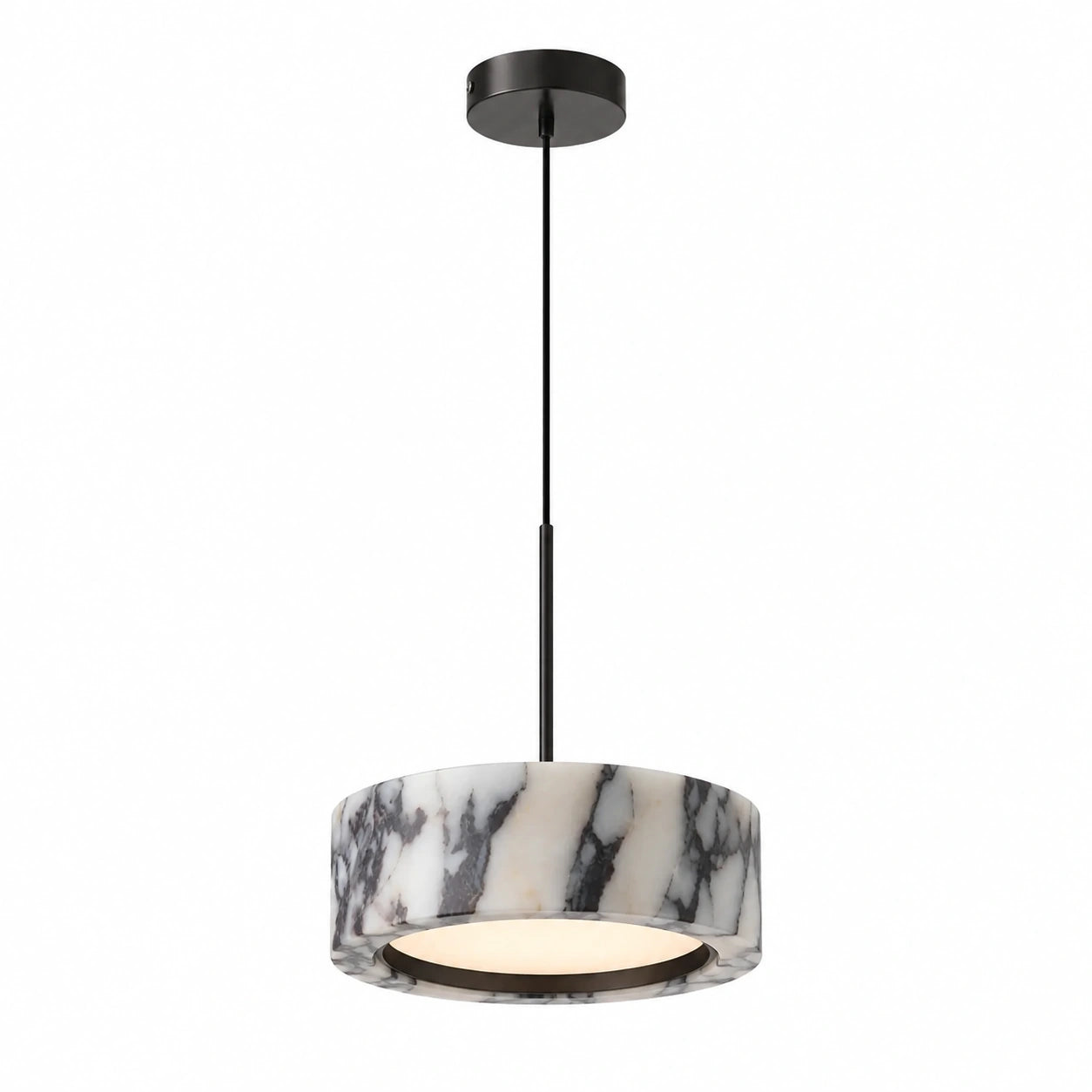 Natural Stone Round Pendant Light with Integrated LED