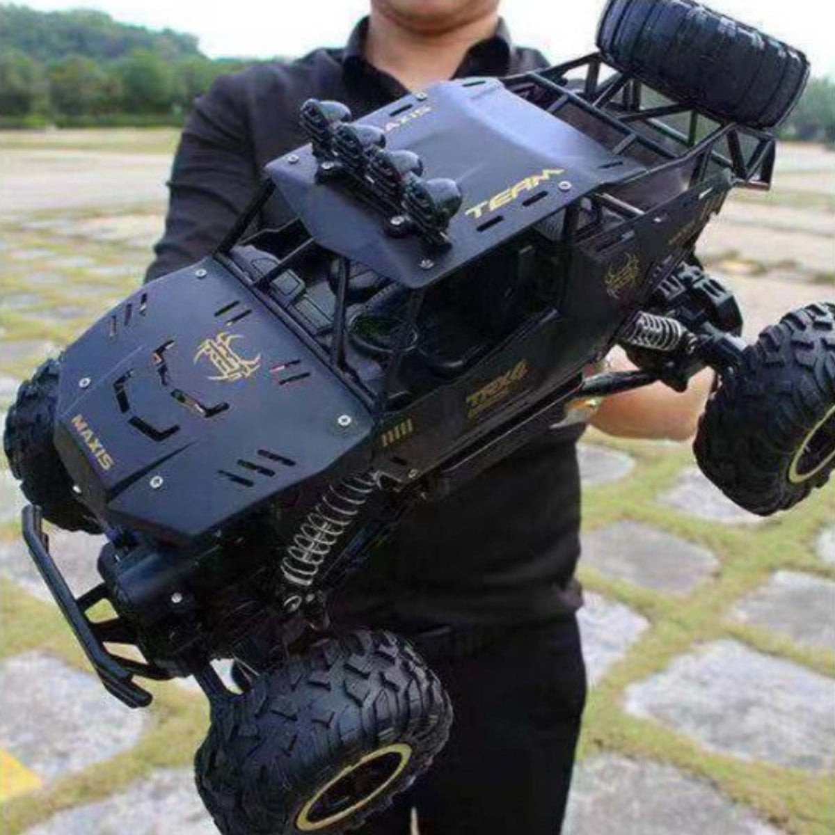 Dark Black - 2 off-road toy car shown held up