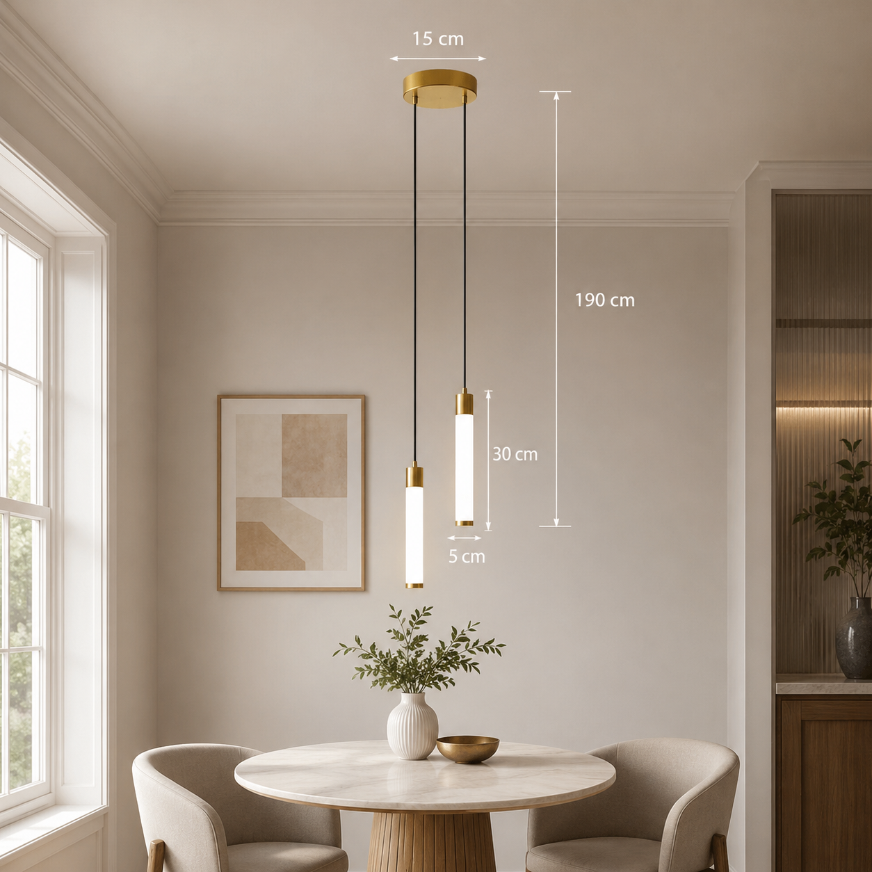 Retro Imitation Marble and Acrylic LED Pendant Light