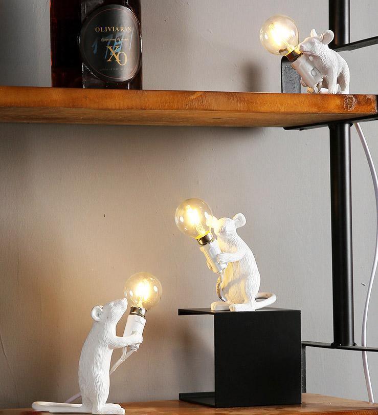 Mouse Bedside Table Lamp - Novelty Night Light - Figurine Design