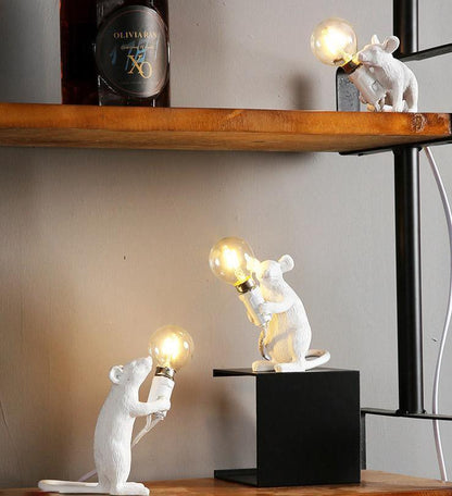 Mouse Bedside Table Lamp - Novelty Night Light - Figurine Design