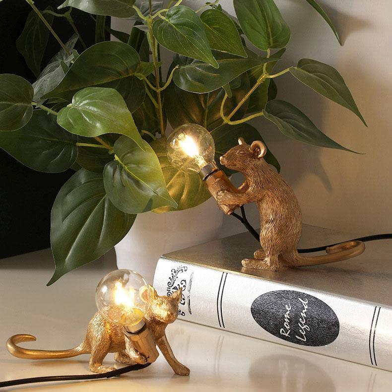 Mouse Bedside Table Lamp - Novelty Night Light - Figurine Design