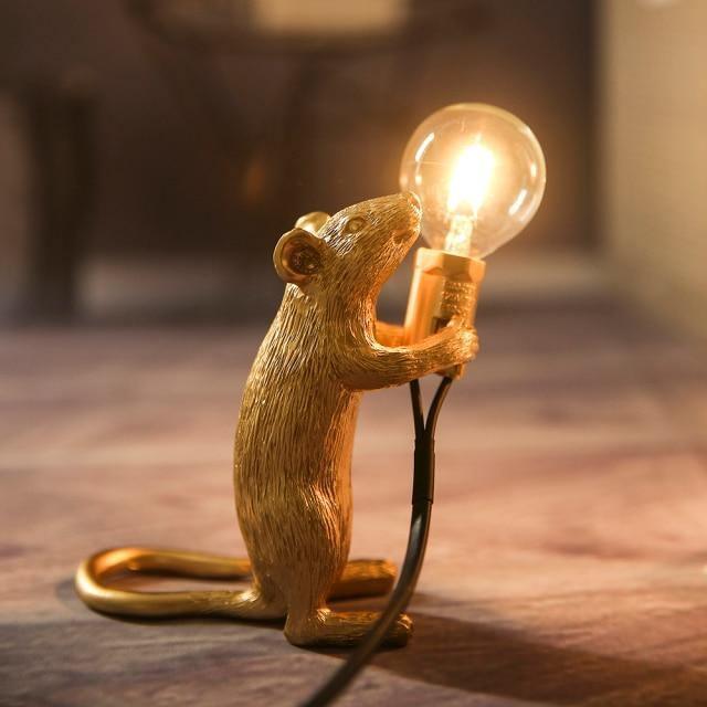 Mouse Bedside Table Lamp - Novelty Night Light - Figurine Design