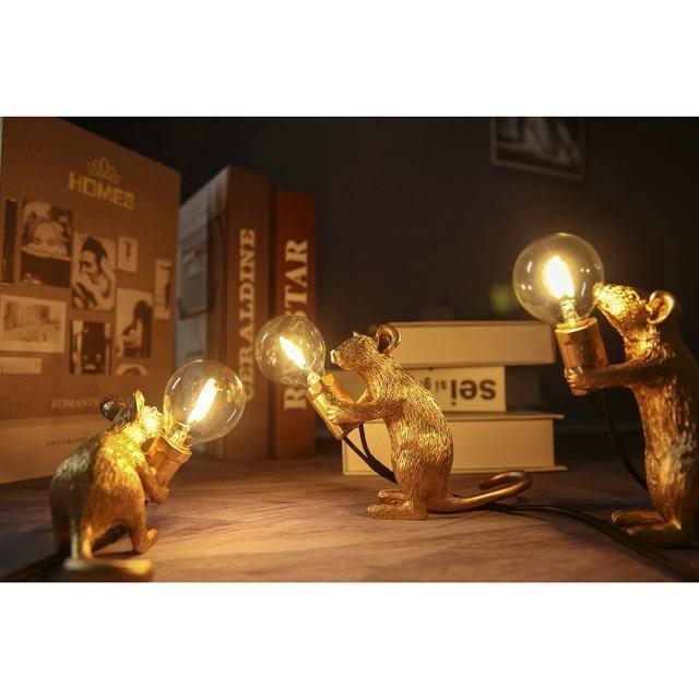 Mouse Bedside Table Lamp - Novelty Night Light - Figurine Design