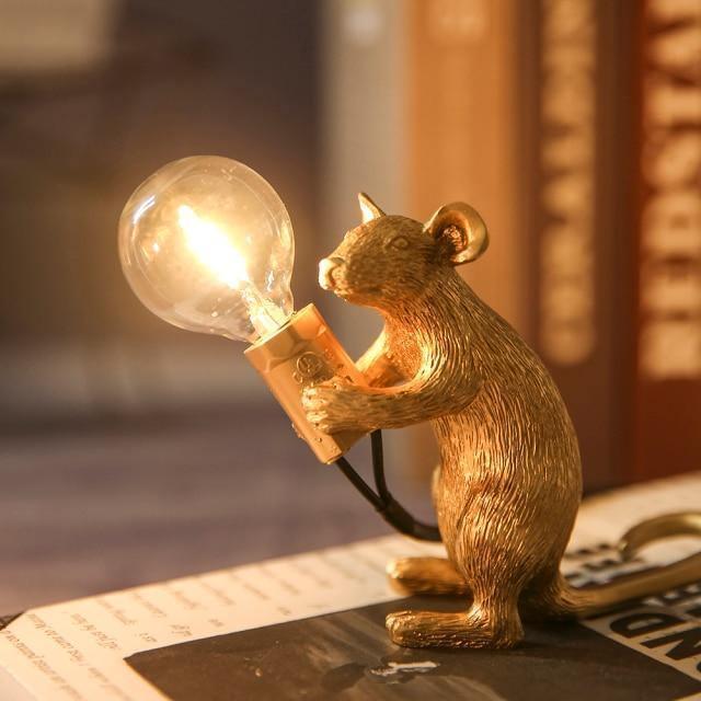Mouse Bedside Table Lamp - Novelty Night Light - Figurine Design