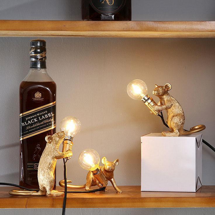 Mouse Bedside Table Lamp - Novelty Night Light - Figurine Design