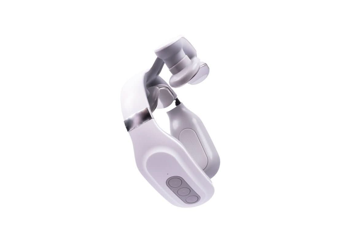 Side view of the neck massager controls