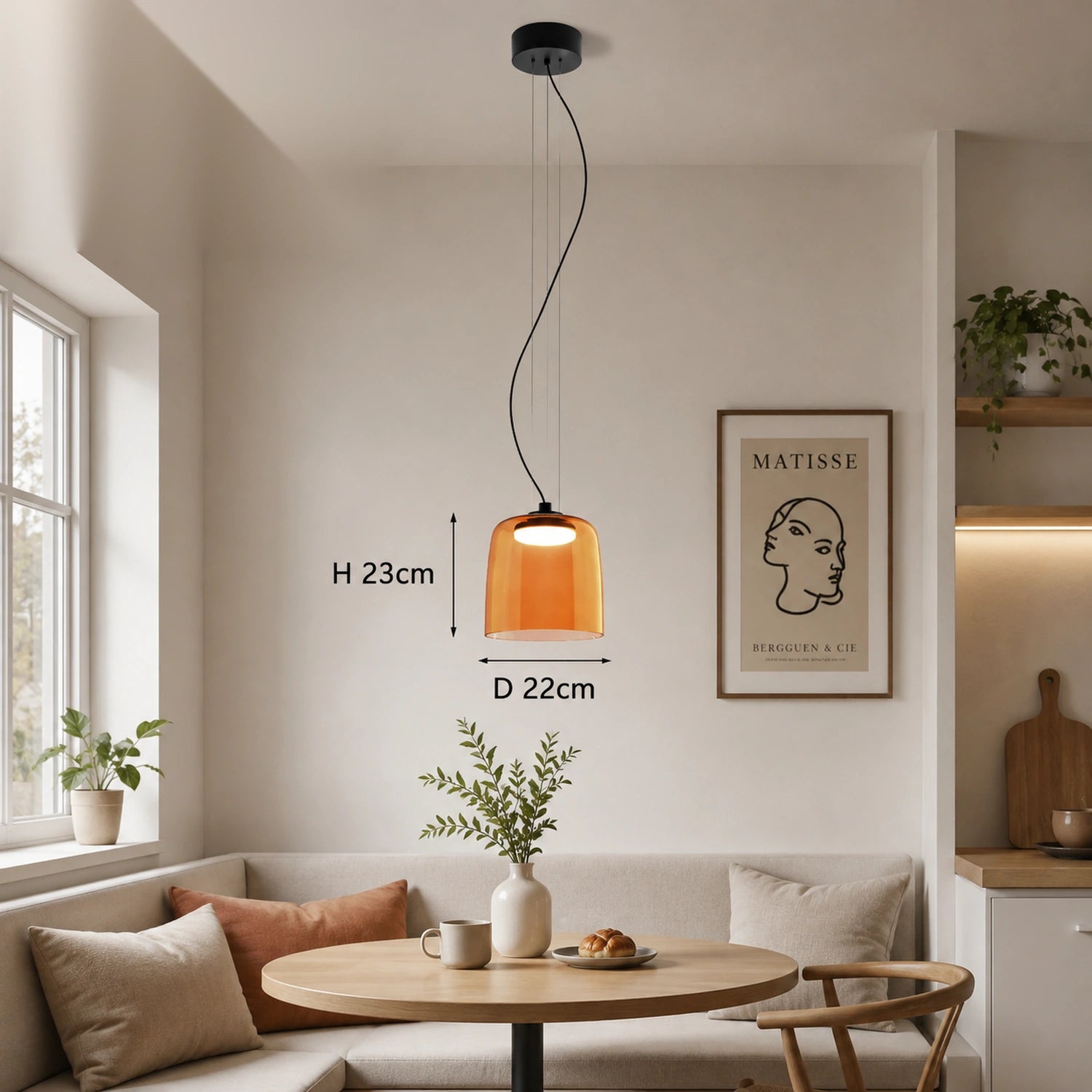 Colorful Glass Pendant Light for Dining Table & Living Room