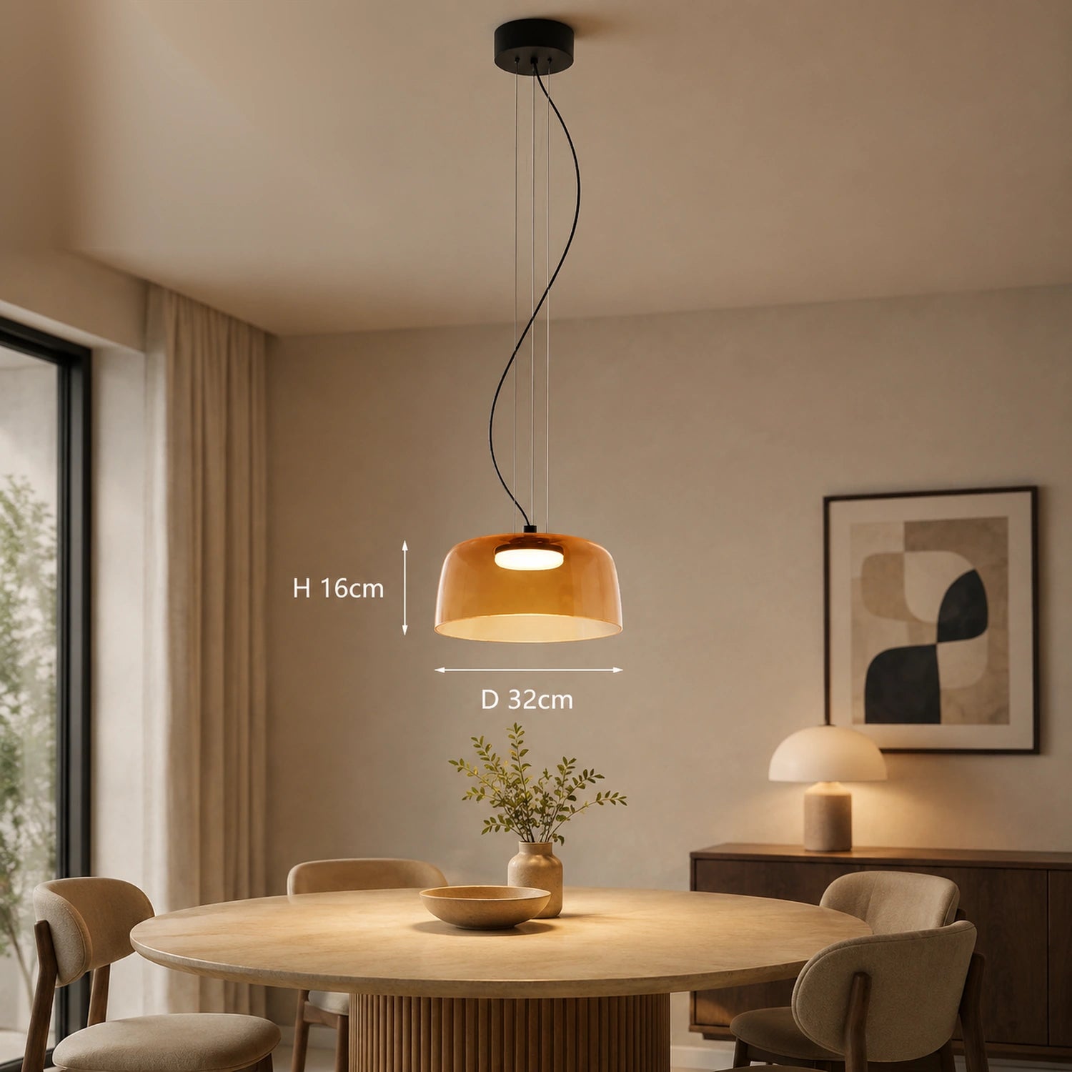 Colorful Glass Pendant Light for Dining Table & Living Room