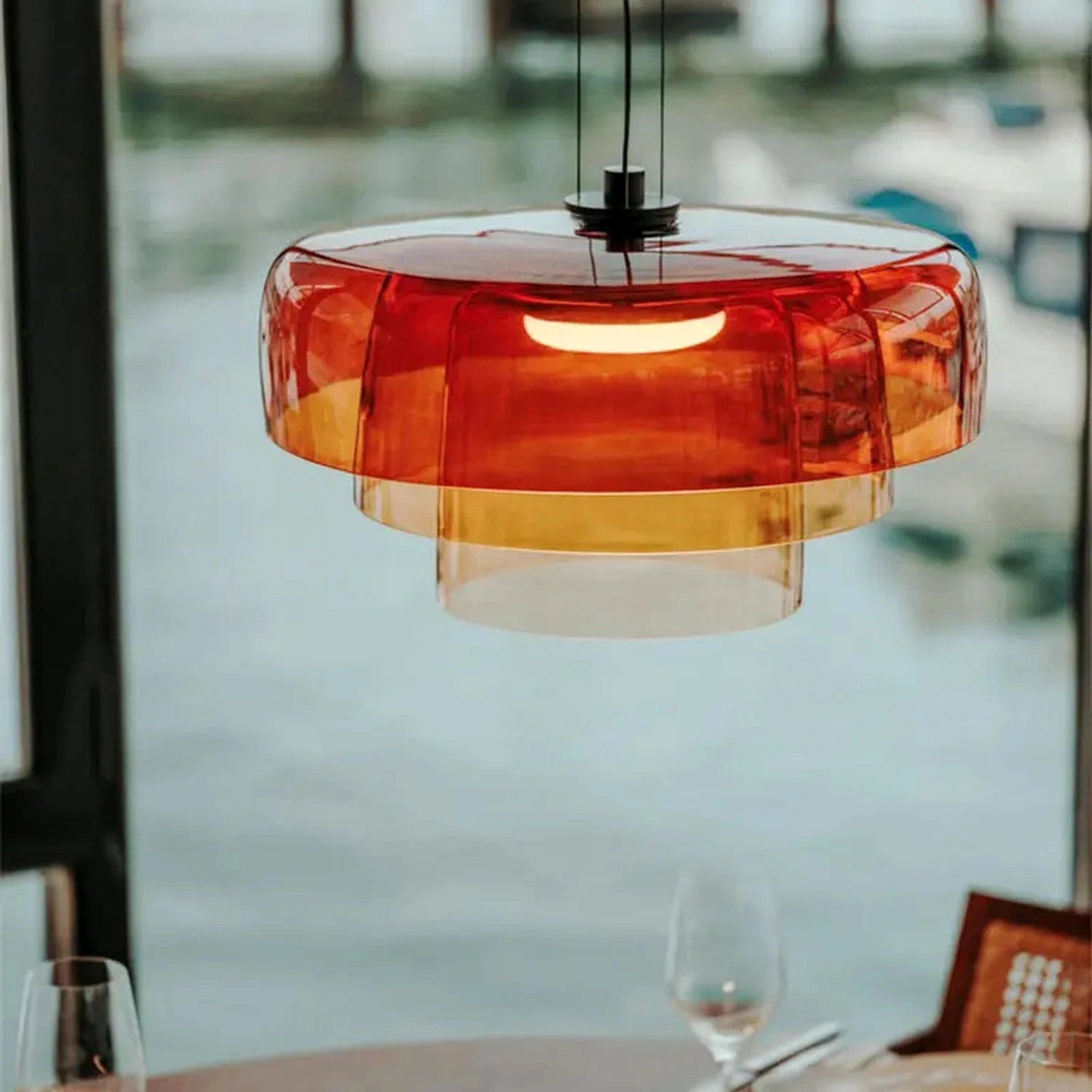Colorful Glass Pendant Light for Dining Table & Living Room